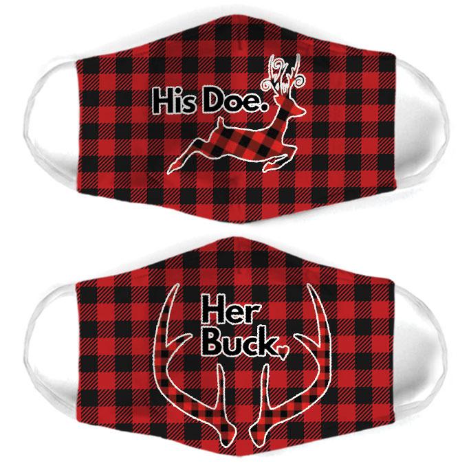 happy valentines day her buck all over print face mask 1