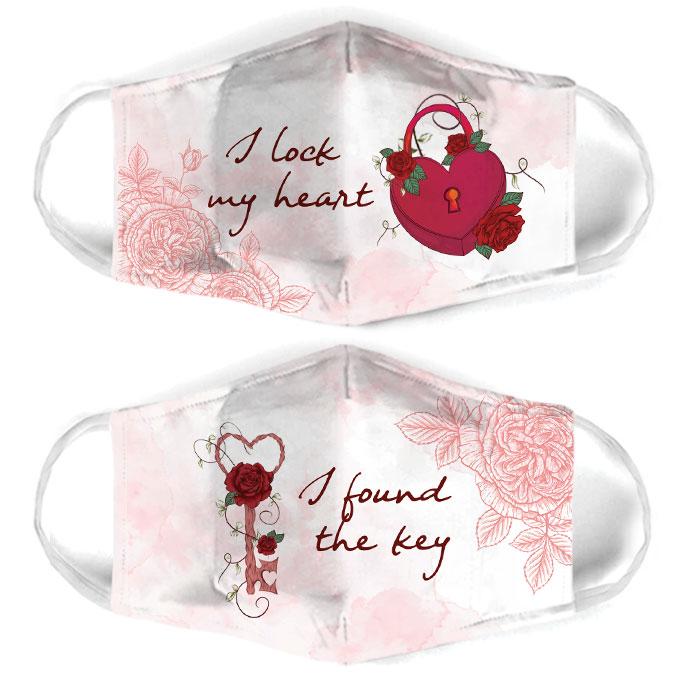 i found the key for couple love all over print face mask 1