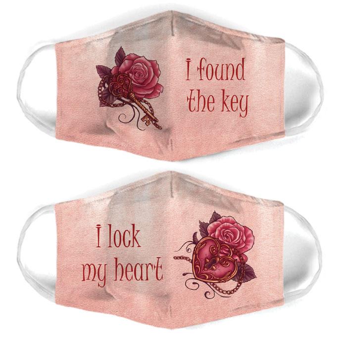 key and lock for couple love all over print face mask 1