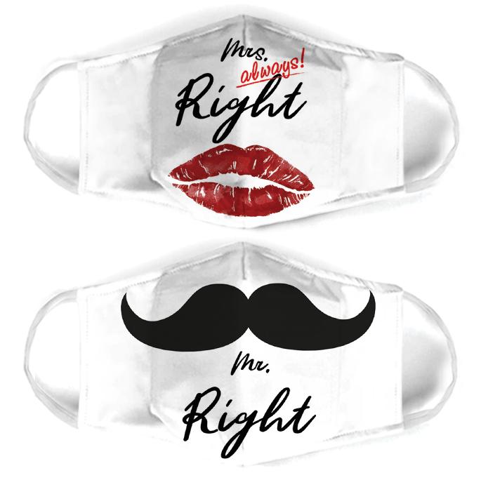 mrs always right lipstick mark all over print face mask 1