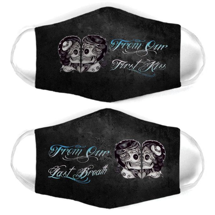 skull couple from our last breath all over print face mask 1
