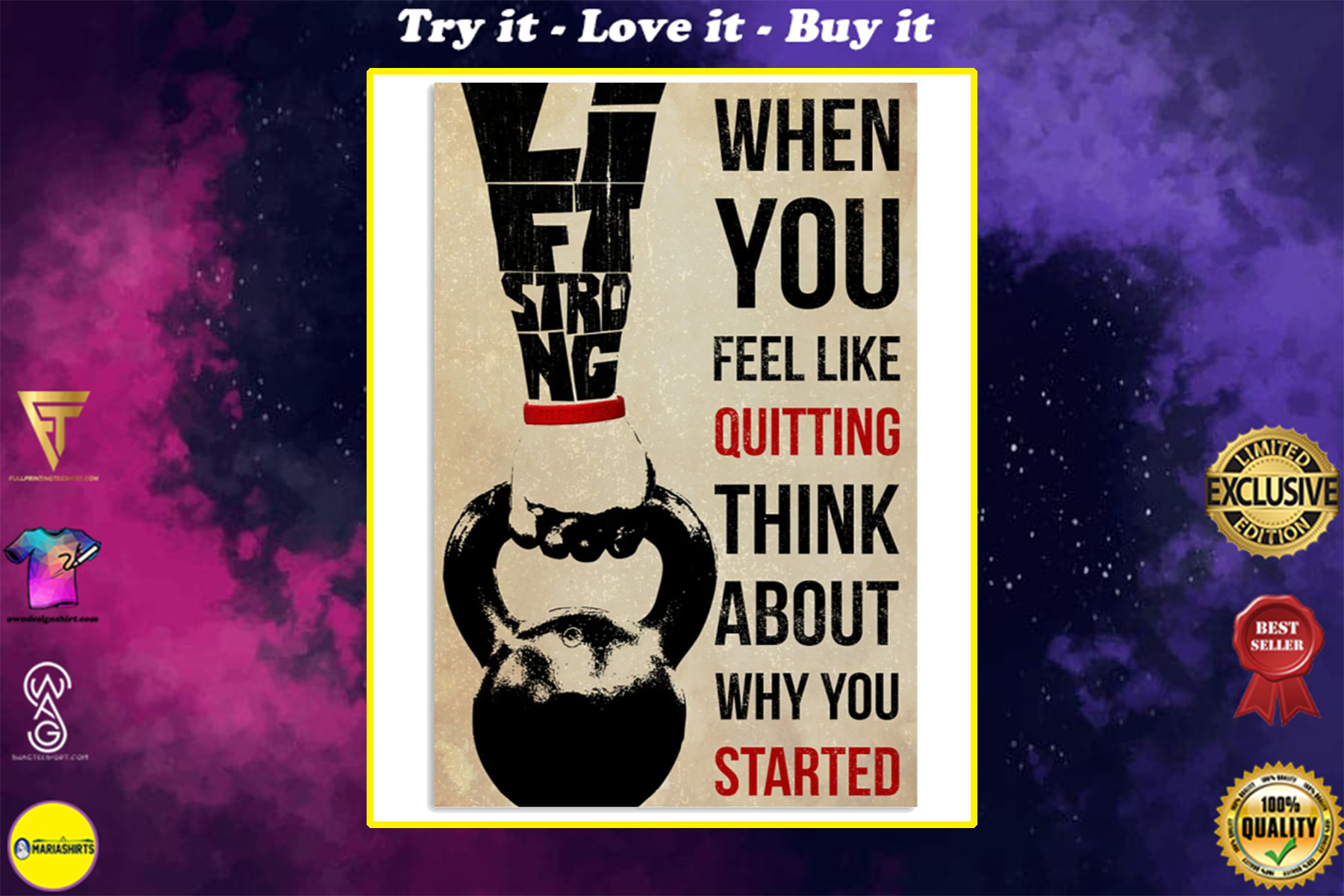 training when you feel like quitting think about why you started poster
