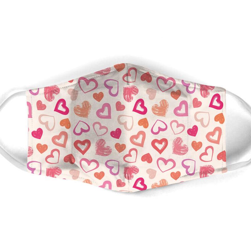 valentine heart seamless all over print face mask 1