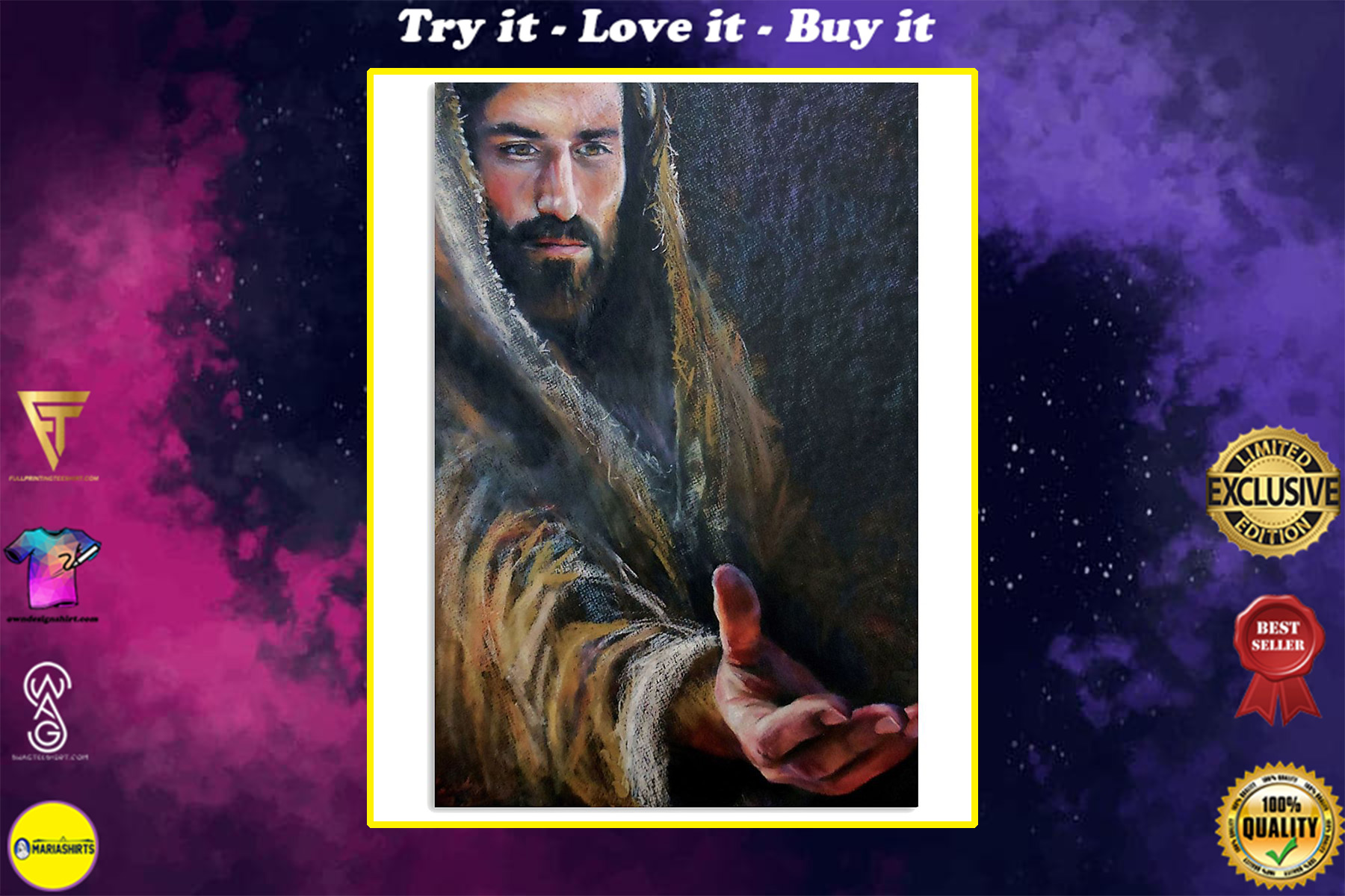 vintage Jesus give me your hand poster
