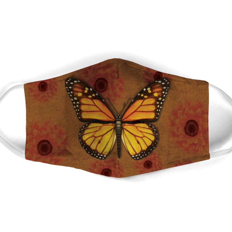 vintage butterfly all over print face mask 1