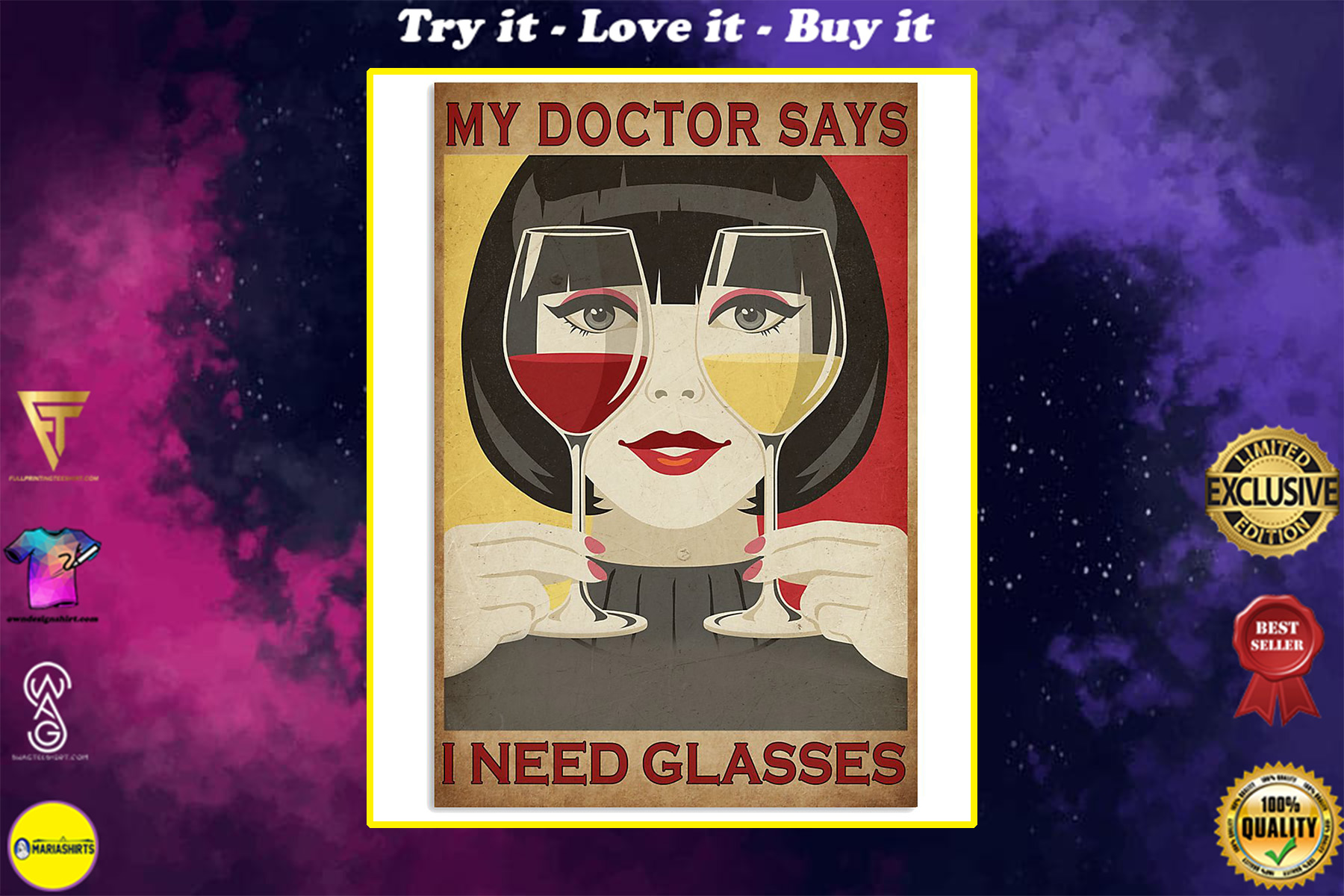 vintage girl my doctor says i need glasses poster