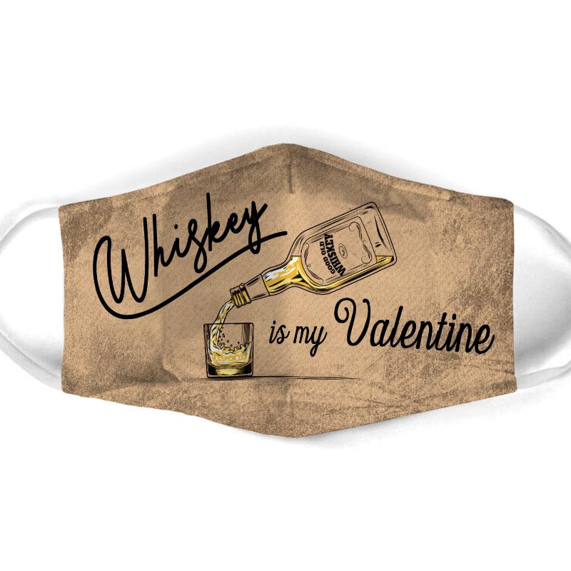 vintage whiskey is my valentine all over print face mask 1