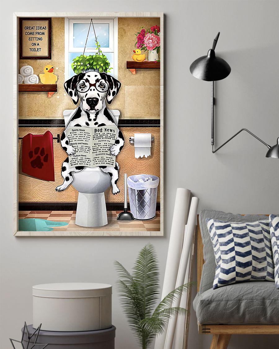 great ideas dalmatian sitting on toilet poster 2