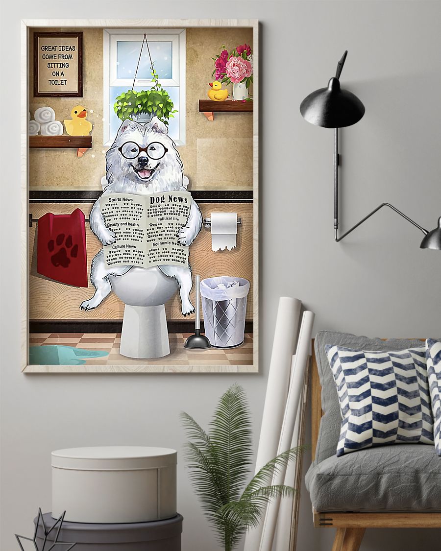great pyrenees great ideas sitting on toilet poster 2