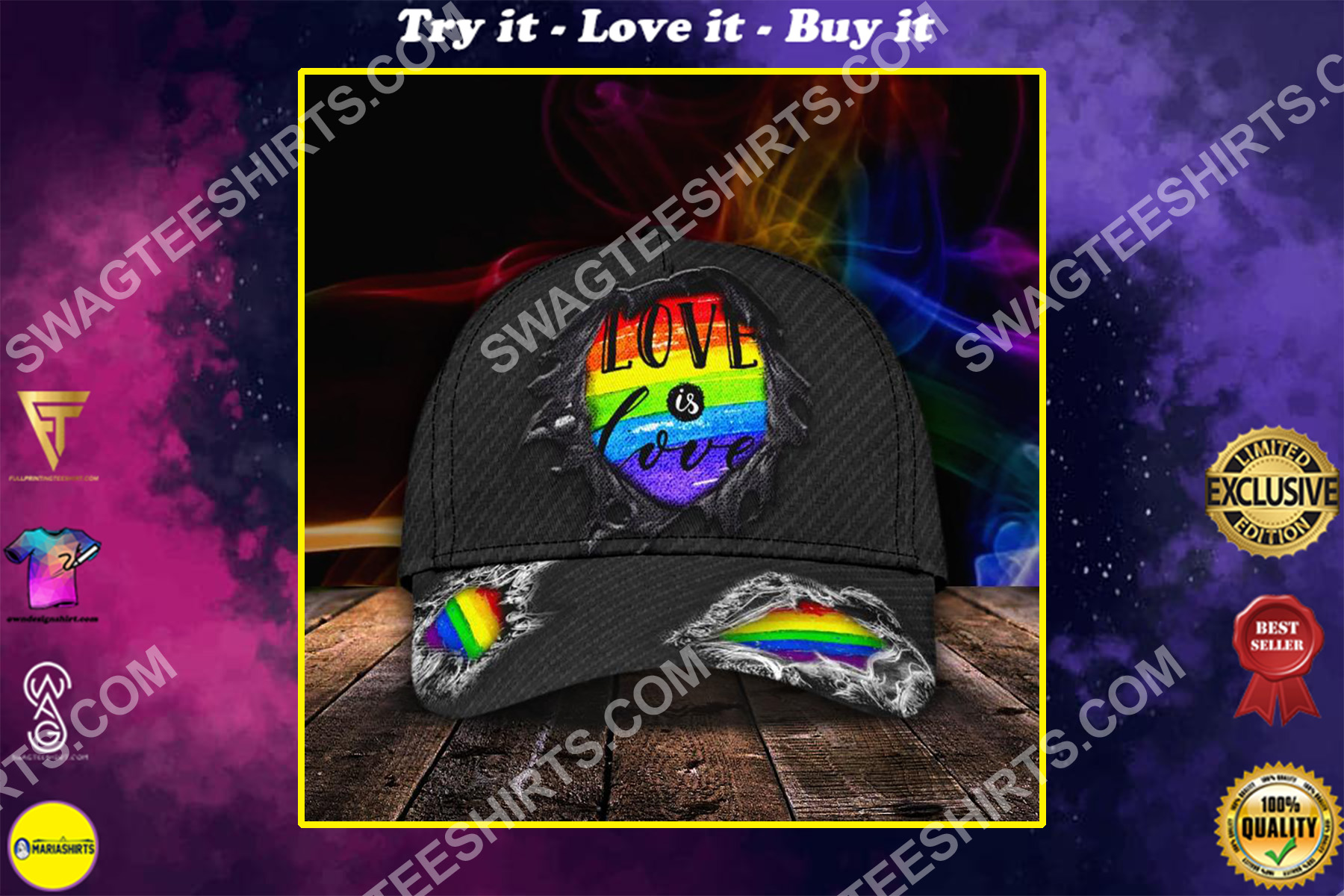 lgbt love is love all over print classic cap