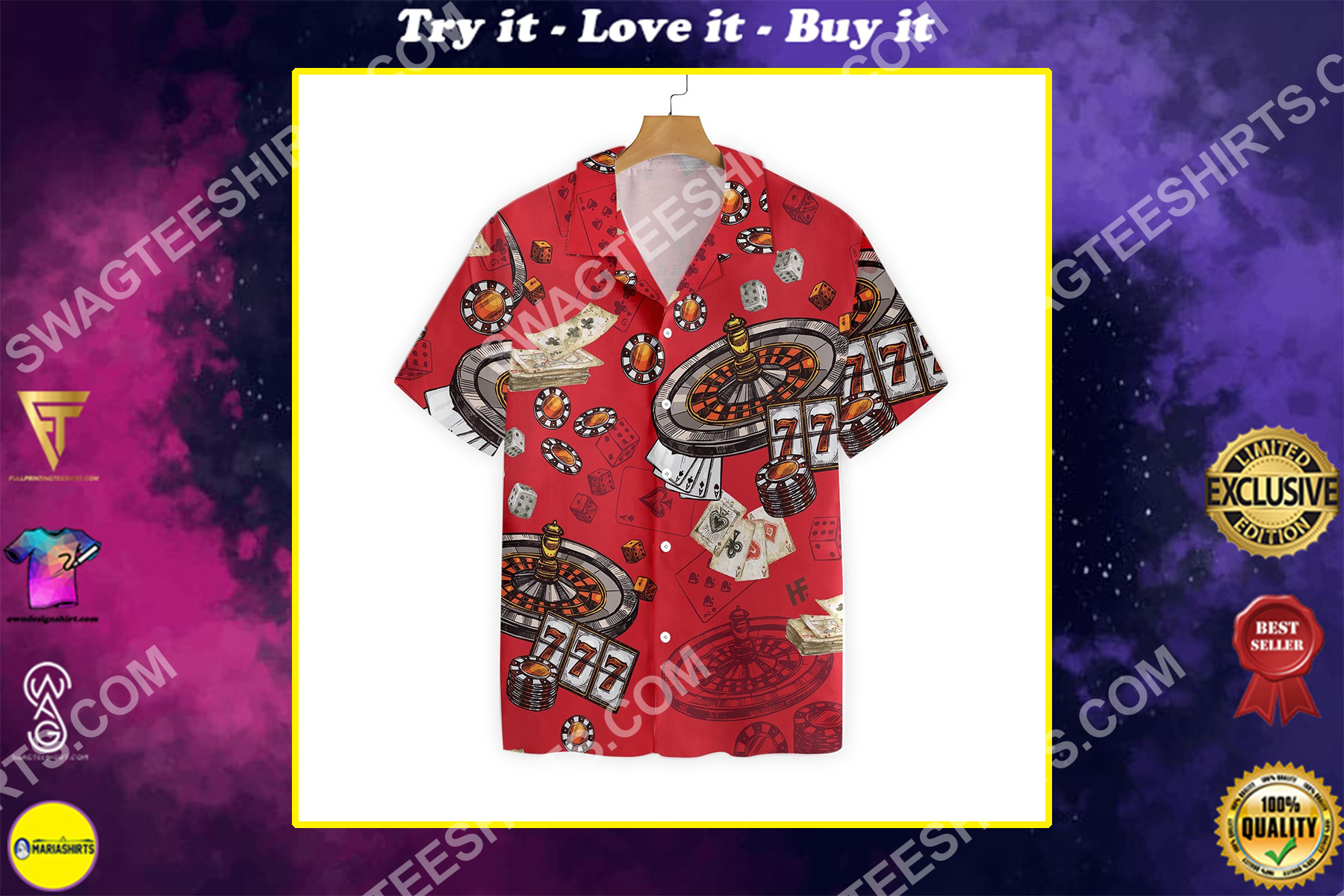 the casino pattern all over printed hawaiian shirt