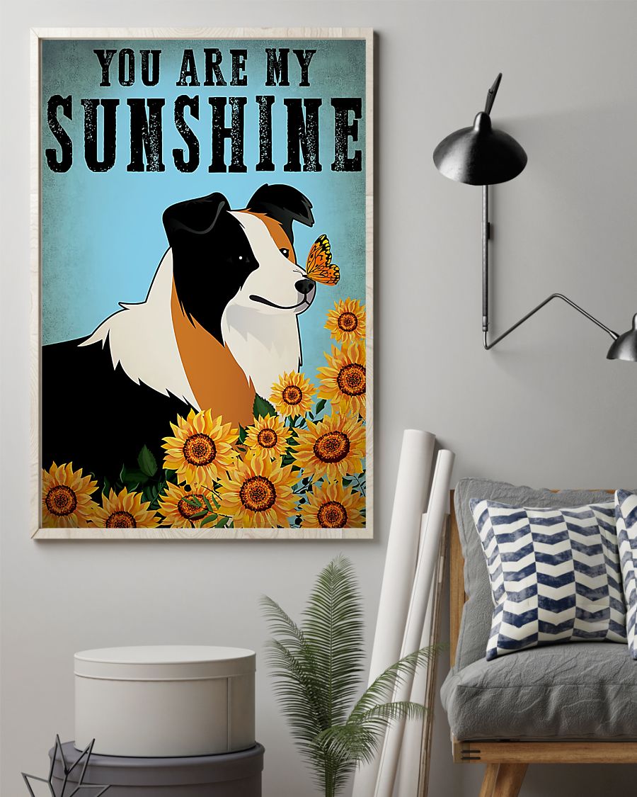 vintage border collie you are my sunshine poster 2