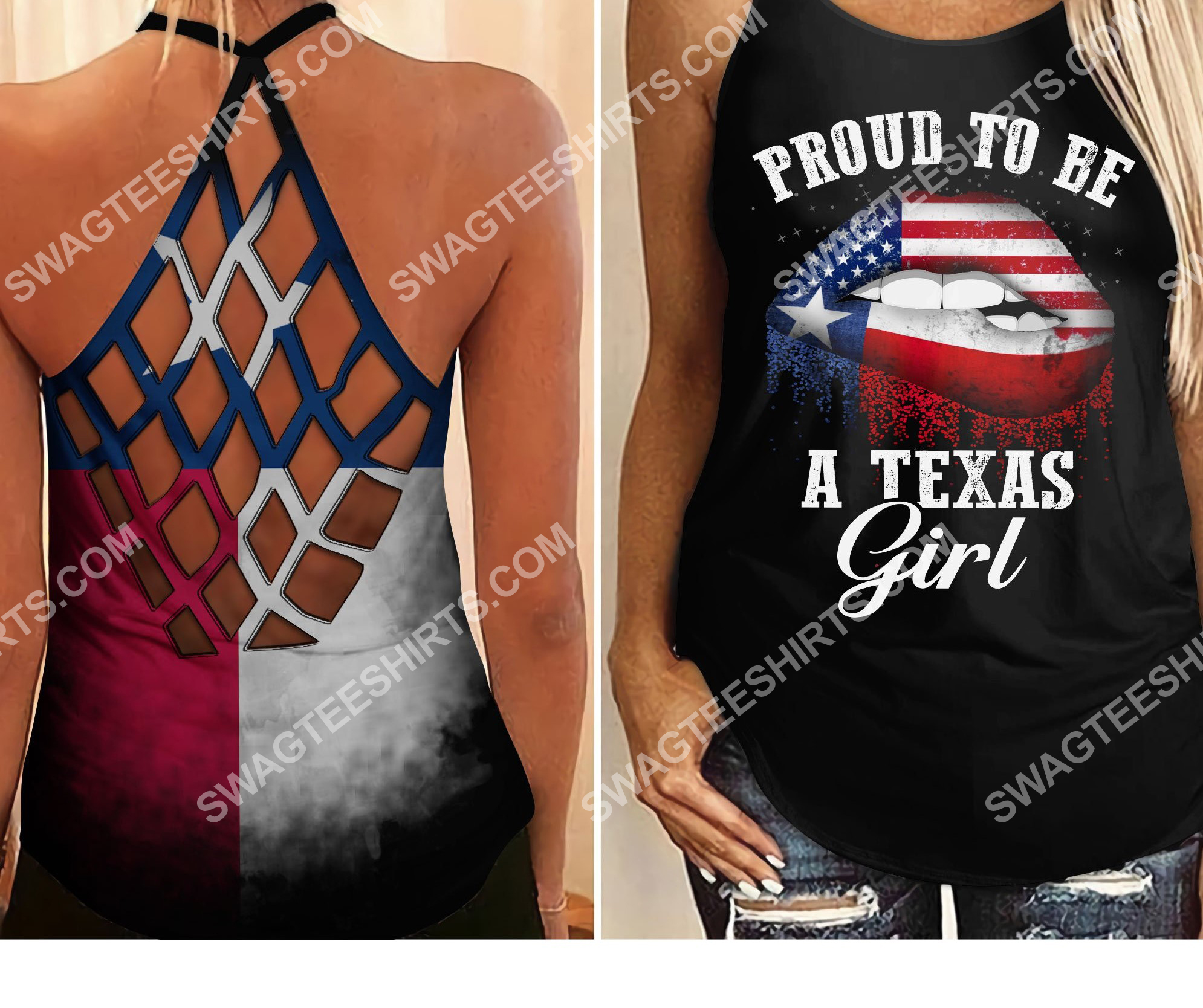 proud to be a texas girl all over printed criss-cross tank top 2 - Copy (2)