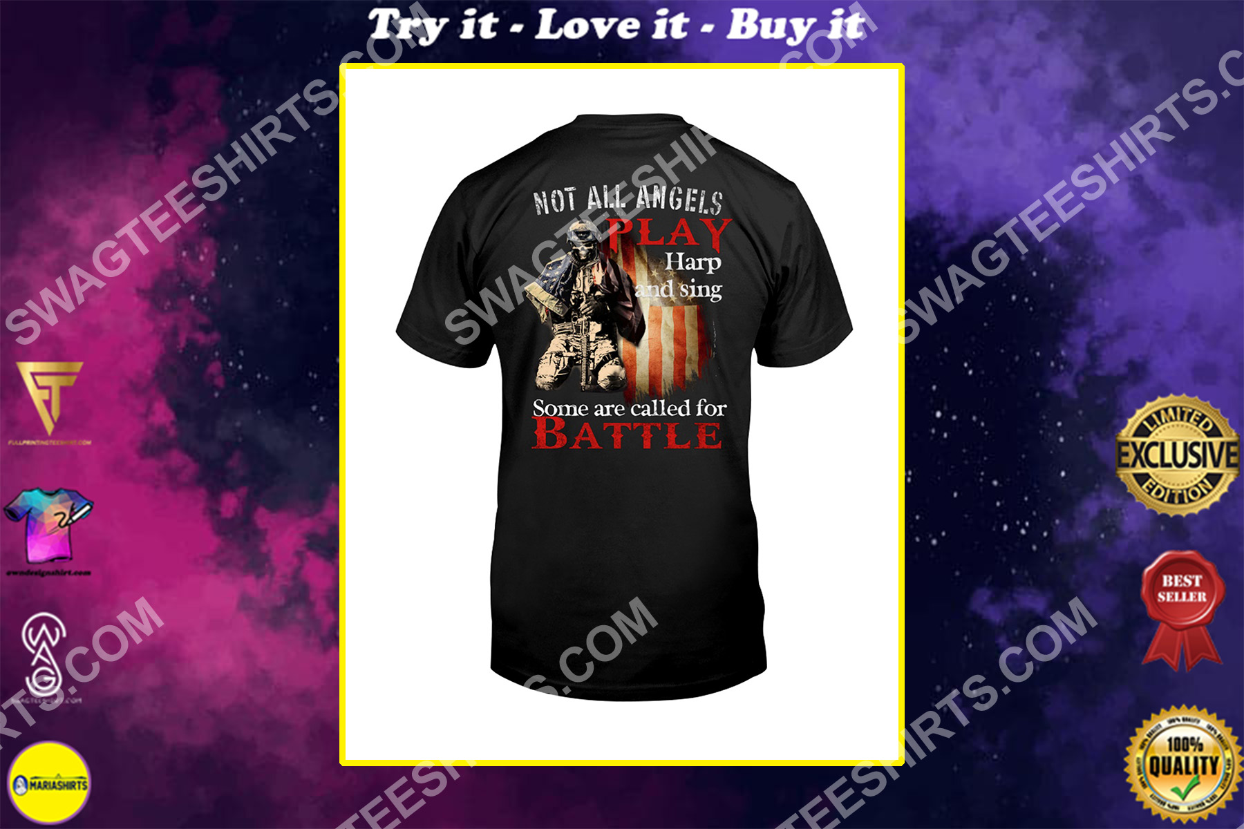 veteran not all angels play the harp and sing some are called to battle shirt