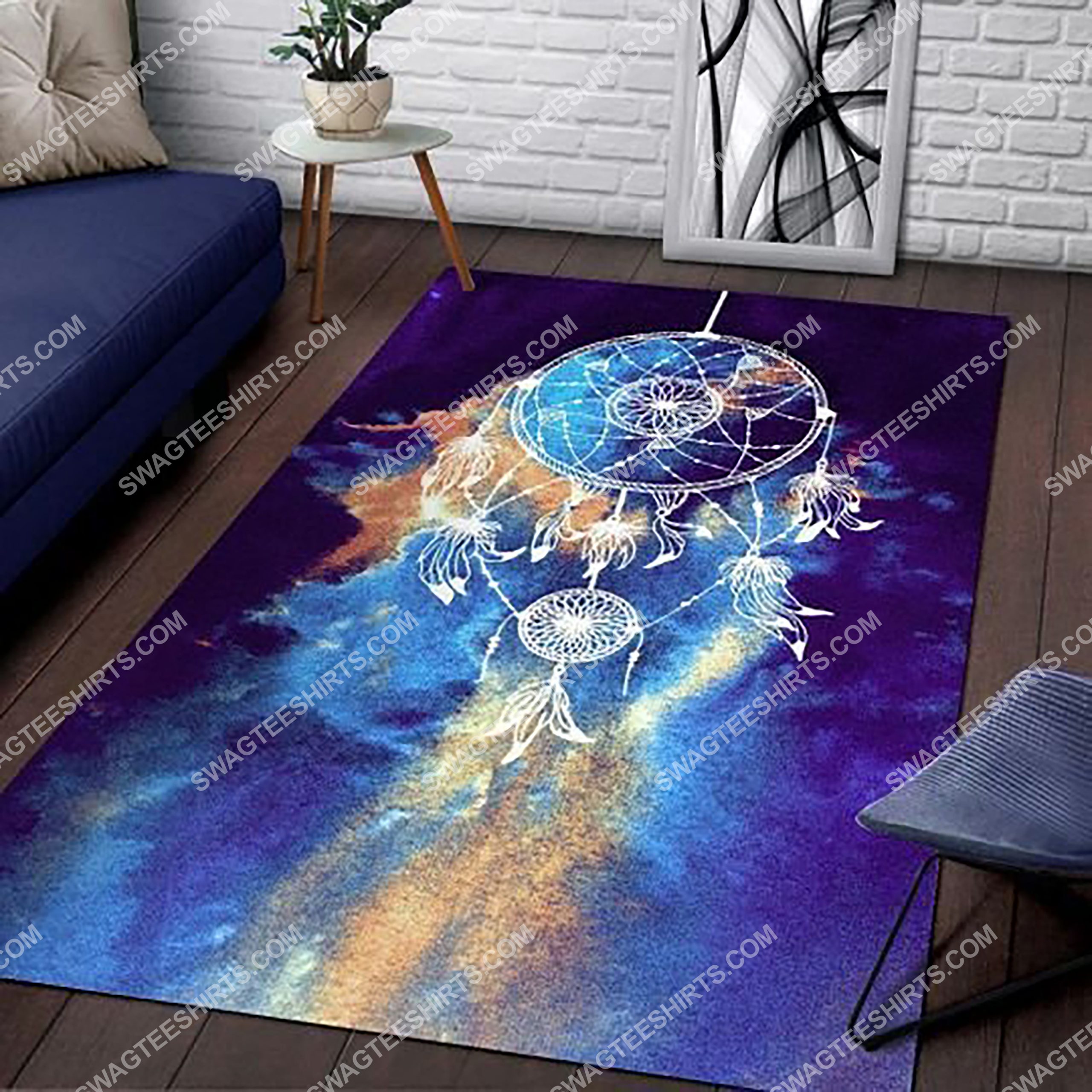 vintage dream catcher galaxy full printing rug 3 - Copy