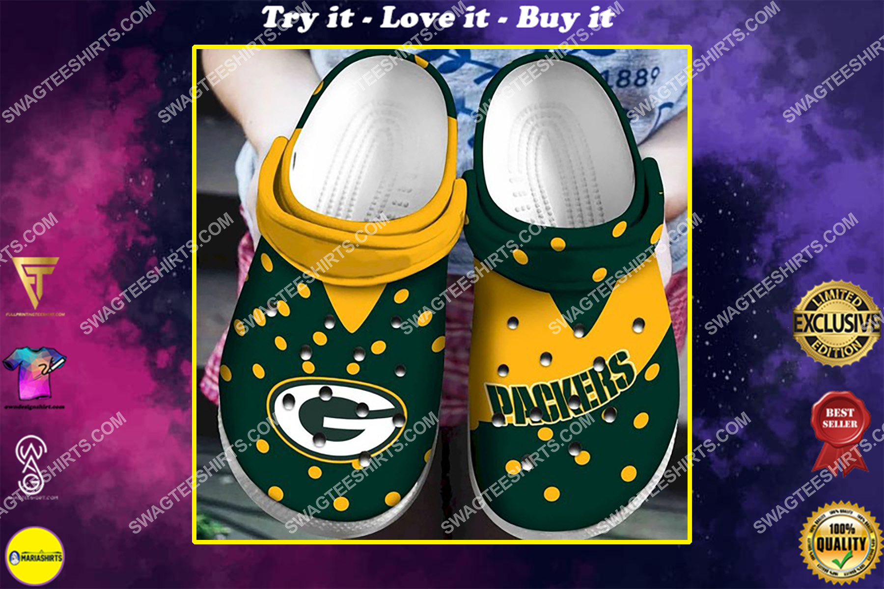 the green bay packers all over printed crocs