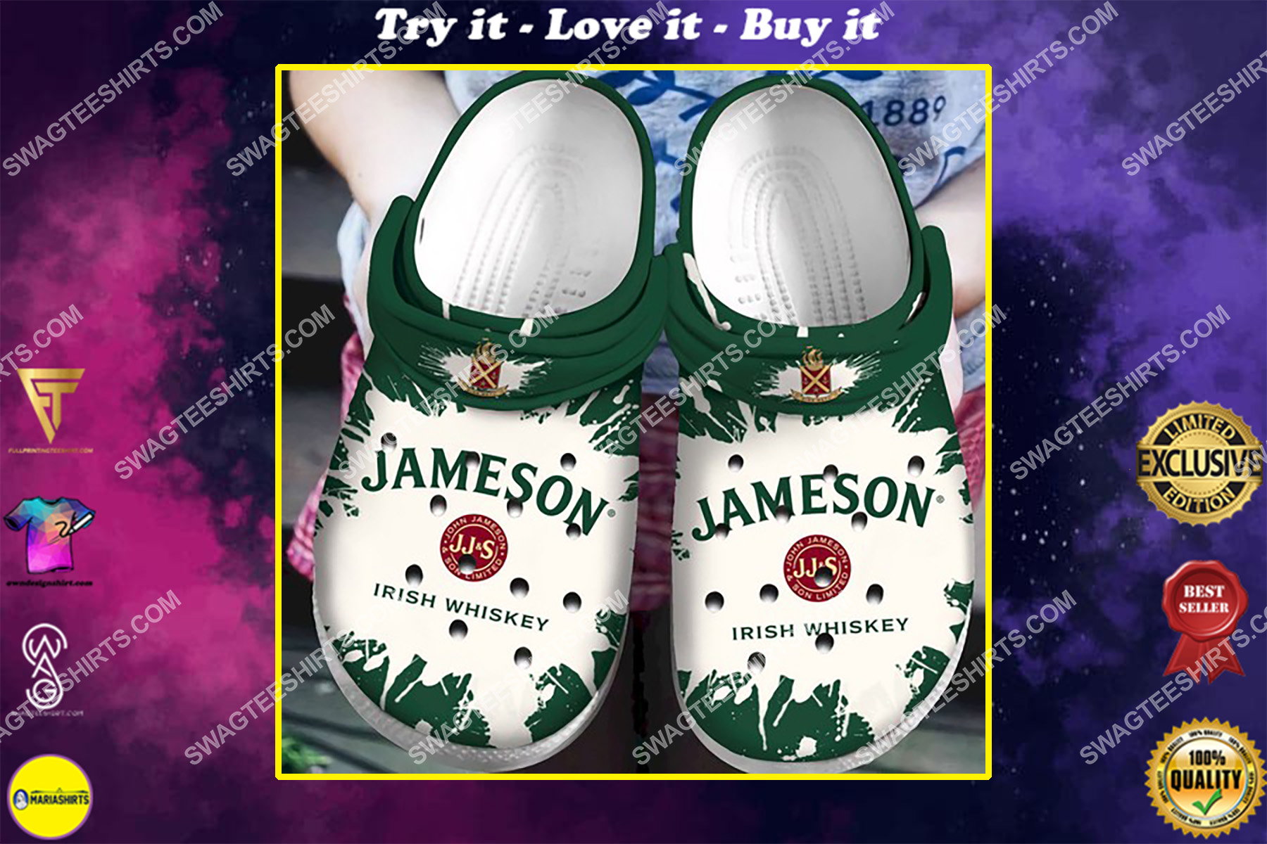 the jameson irish whiskey all over printed crocs