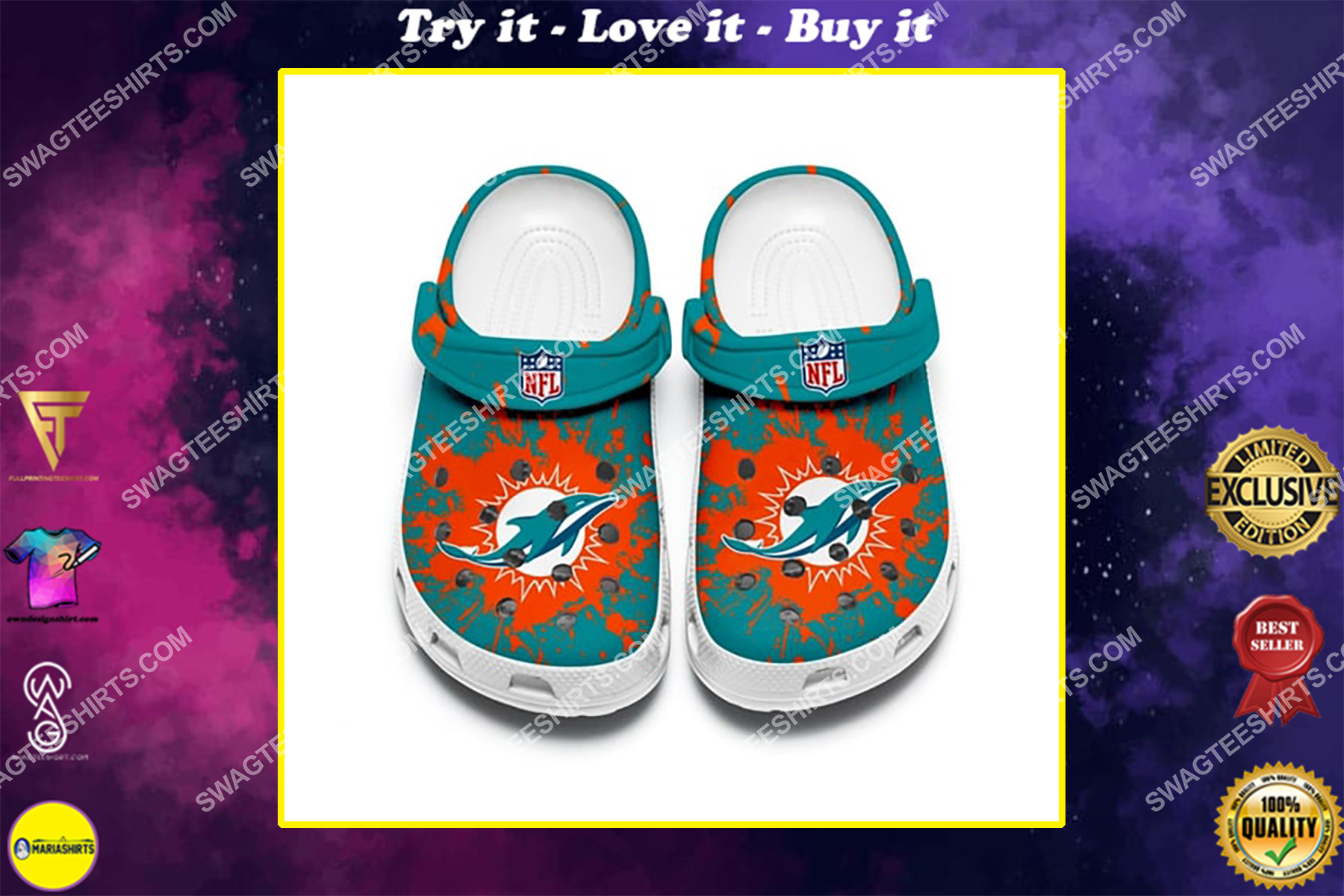 the miami dolphins all over printed crocs