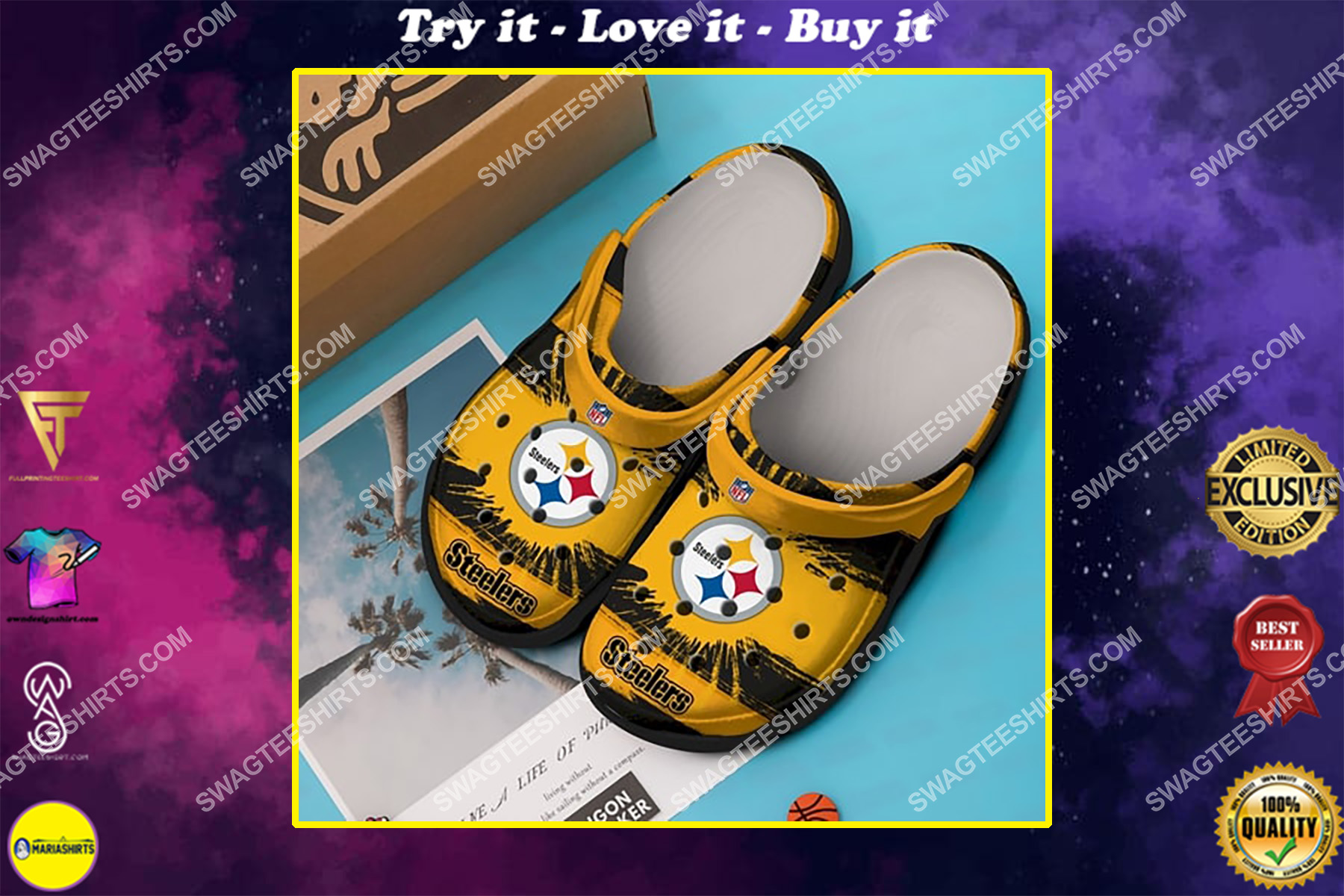 the pittsburgh steelers all over printed crocs