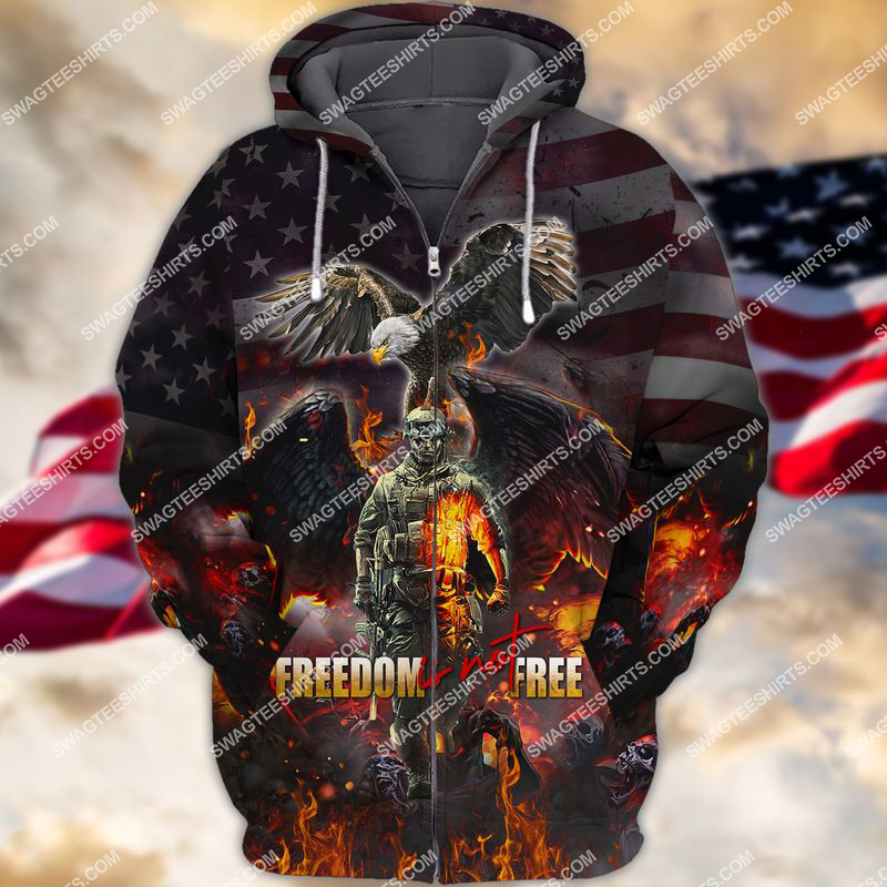 veterans day freedom is not free full print zip hoodie 1