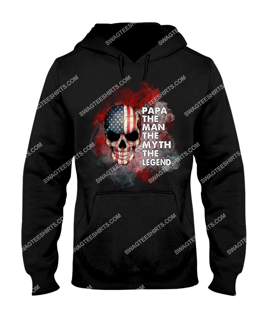 skull papa the man the myth the legend fathers day hoodie 1