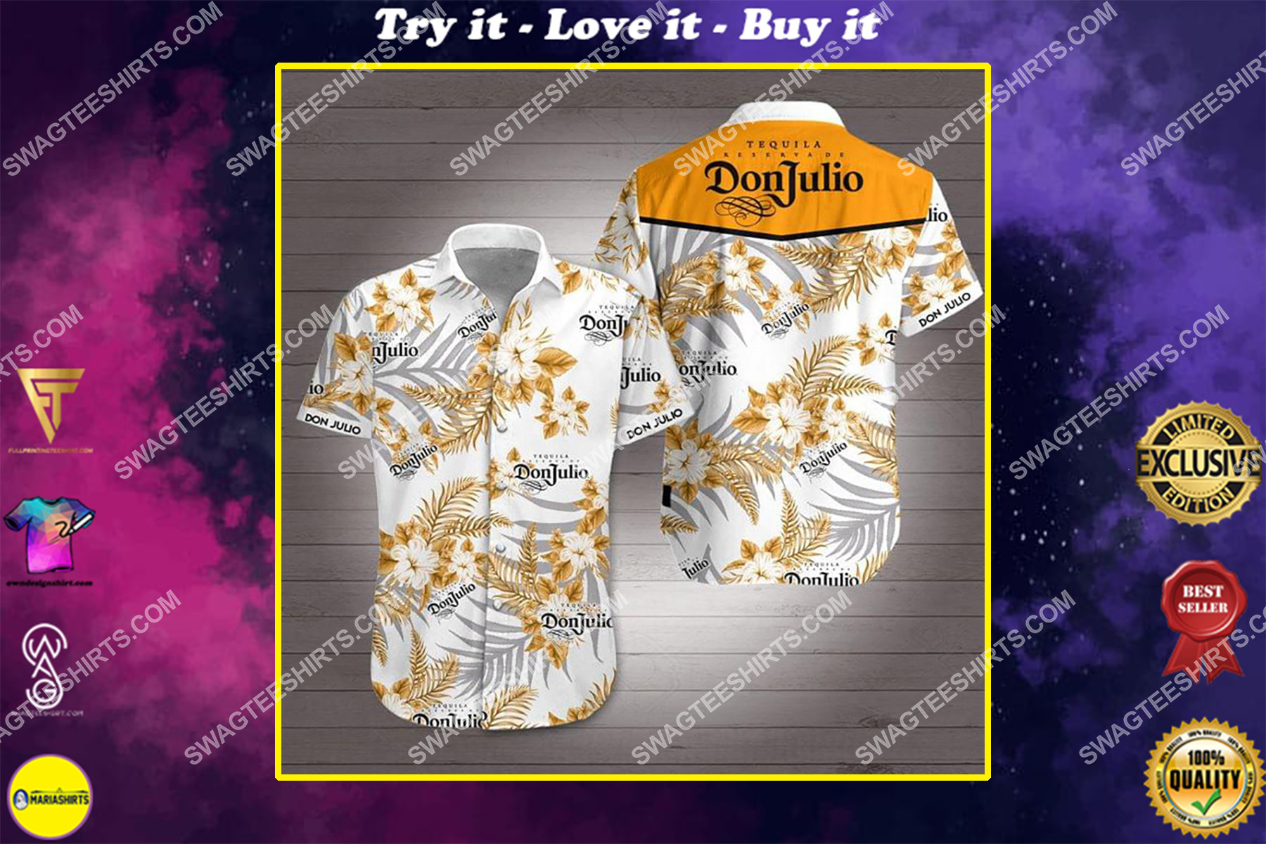 the don julio tequila all over print hawaiian shirt
