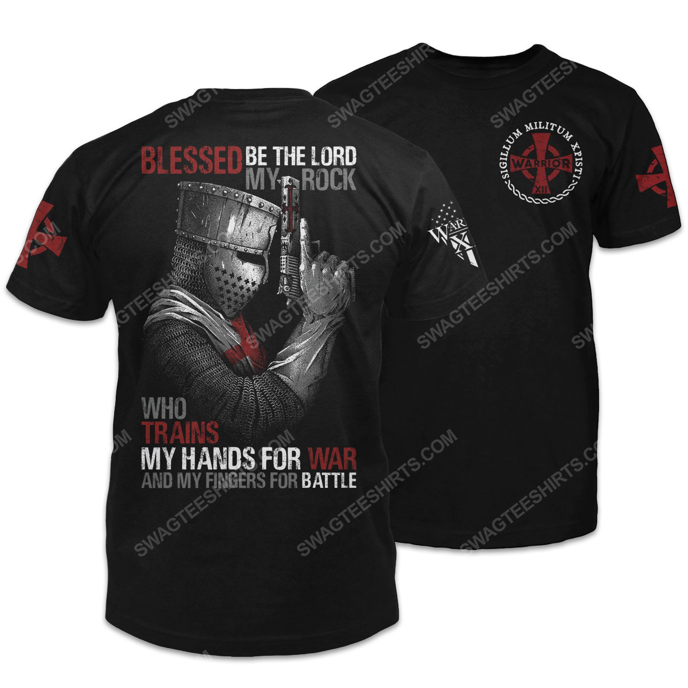 Blessed be the lord my rock who trains my hands for war and my fingers for battle shirt 3(1)