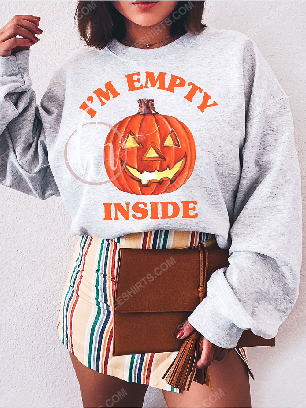 Halloween night and i'm empty inside pumpkin sweatshirt 1