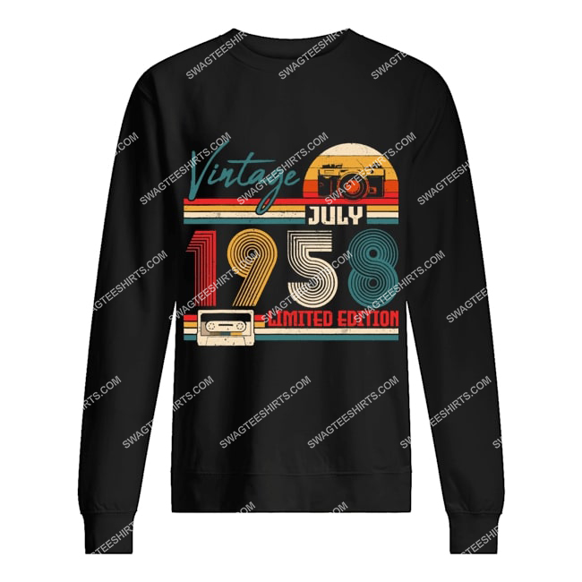 vintage july 1958 limited edition 63rd birthday gift sweatshirt 1
