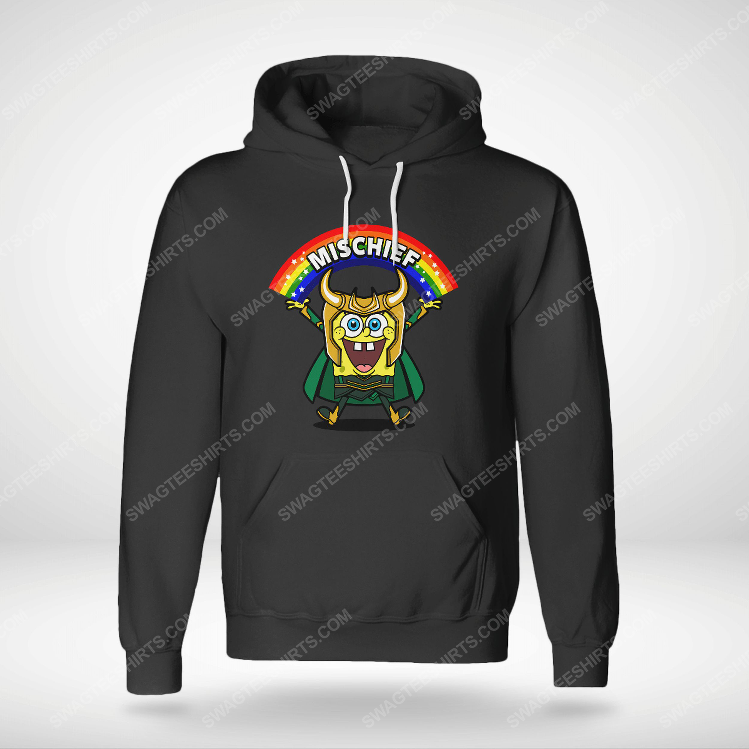 Marvel loki god of mischief minions rainbow hoodie(1)