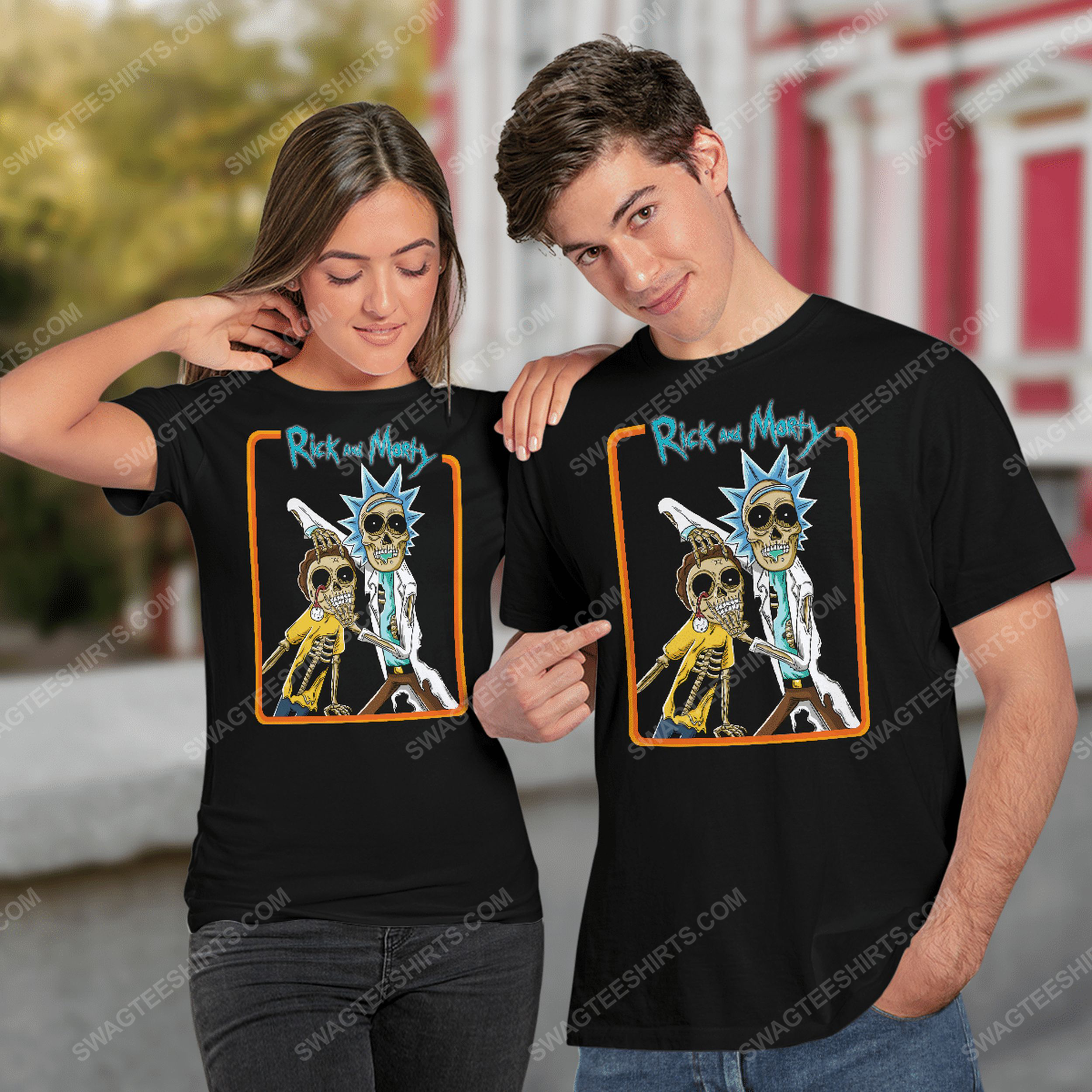 Rick and morty tv show zombie halloween tshirt(1)