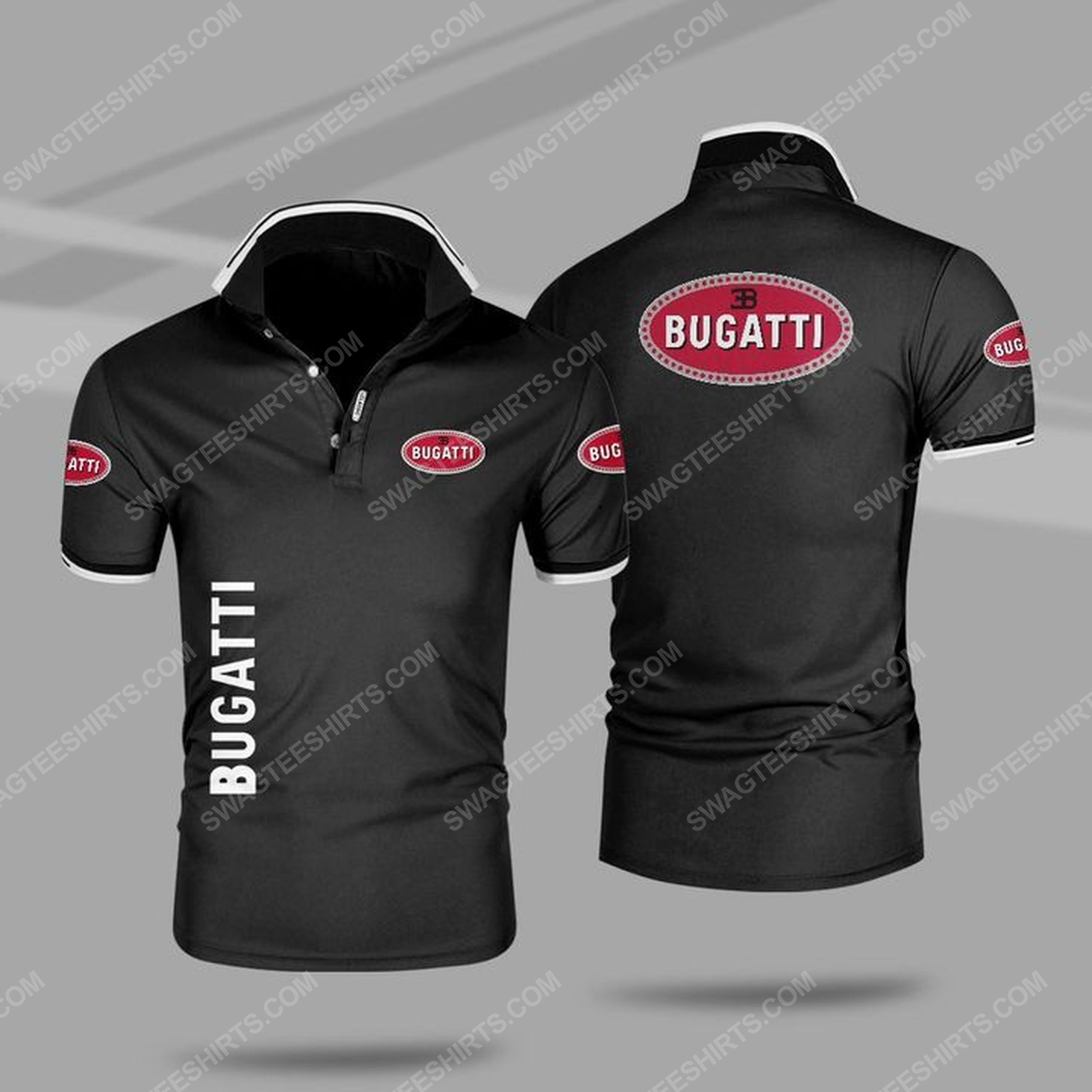 The bugatti sports car all over print polo shirt - black 1