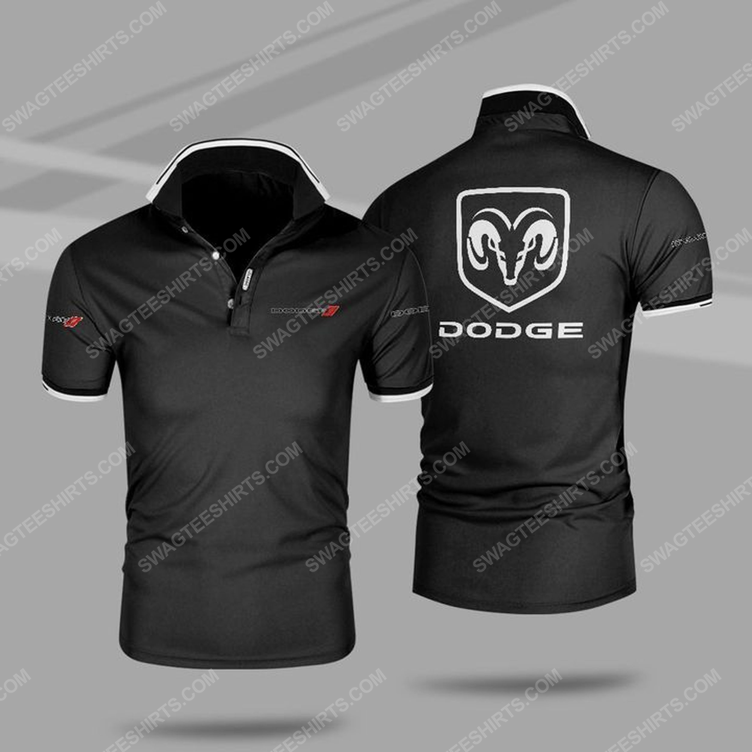 The dodge symbol all over print polo shirt - black 1