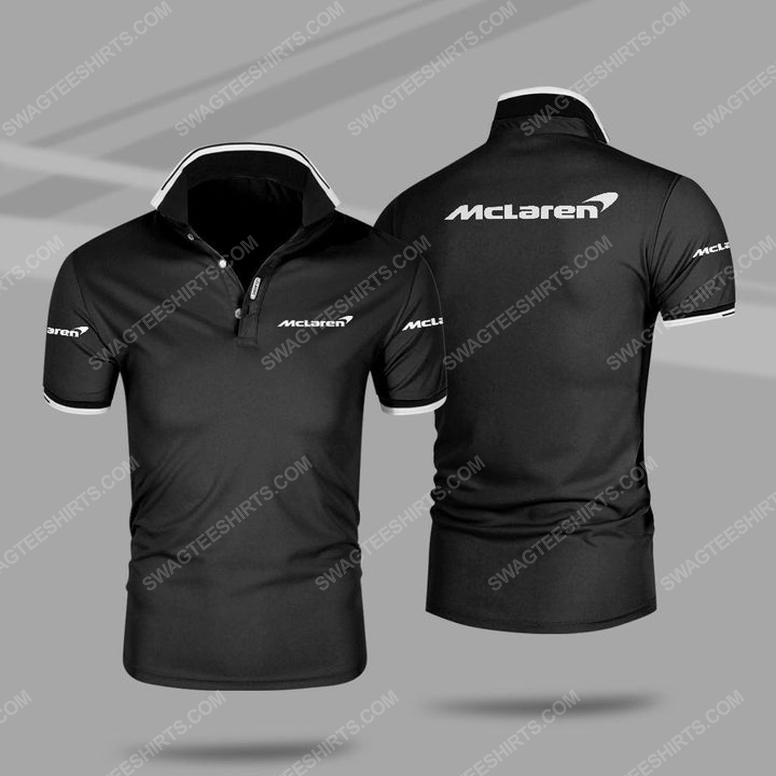 The mclaren car symbol all over print polo shirt - black 1