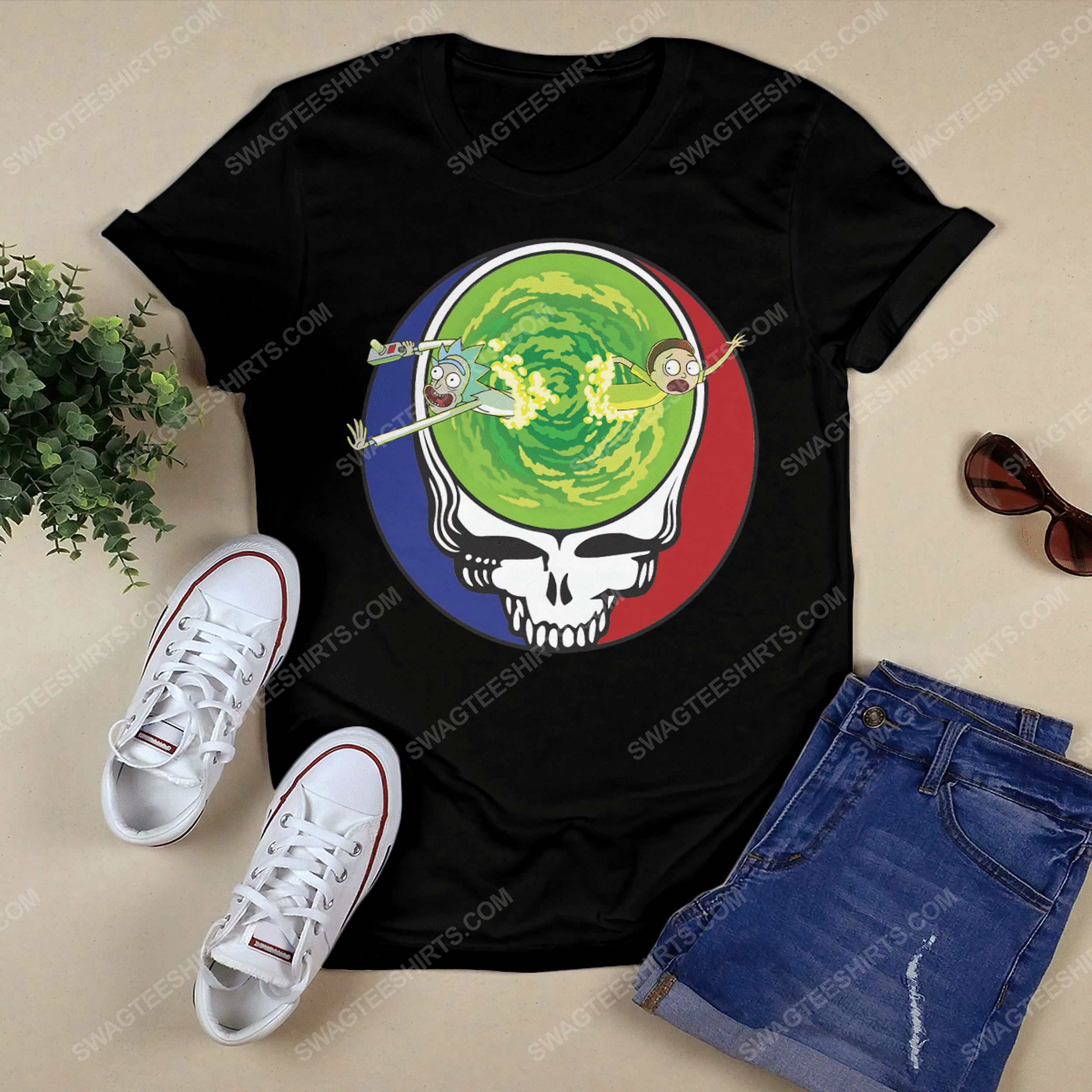 Tv show rick and morty and grateful dead rock band shirt 2(1)