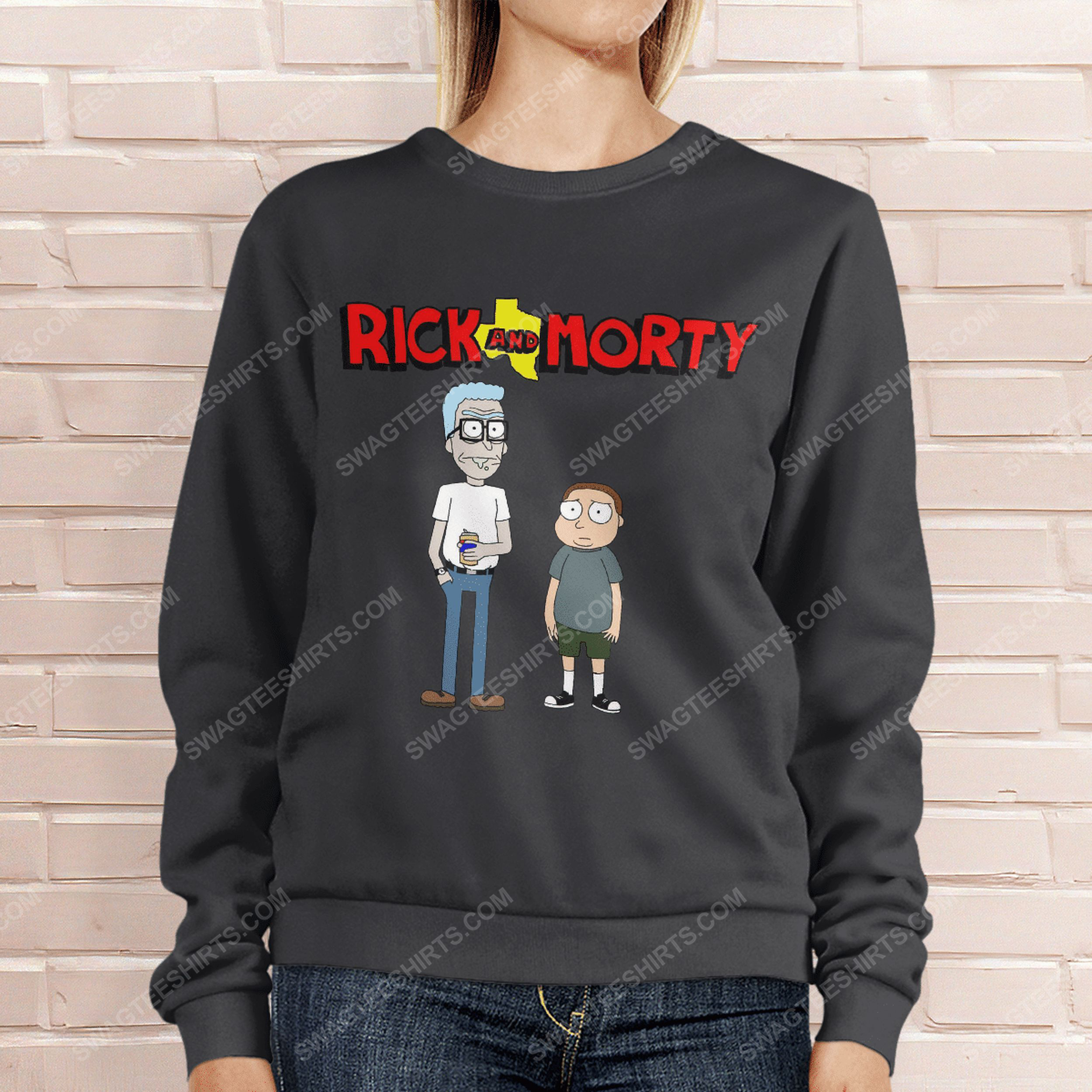 Tv show rick and morty and king of the hill sweatshirt 1(1)