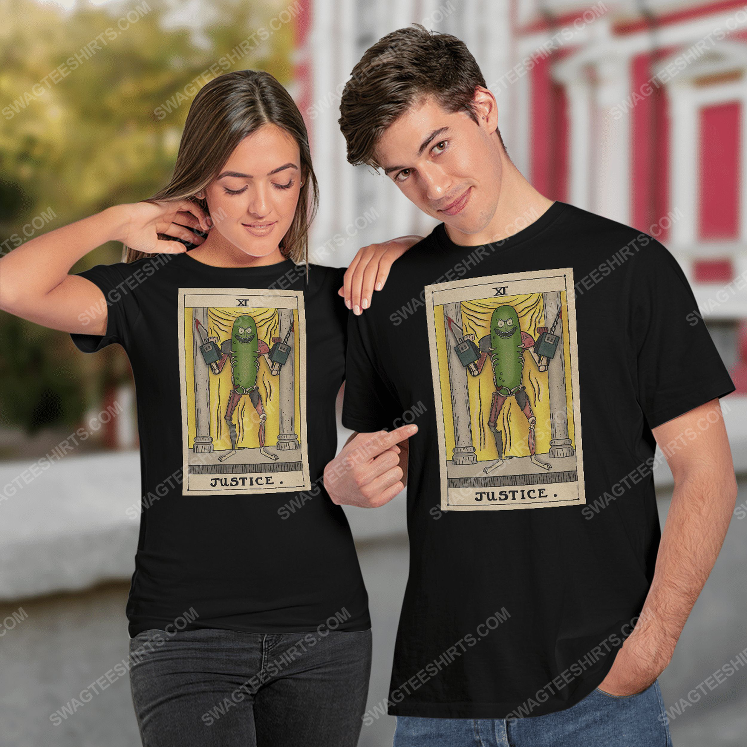 Tv show rick and morty pickle rick justice tarot tshirt(1)