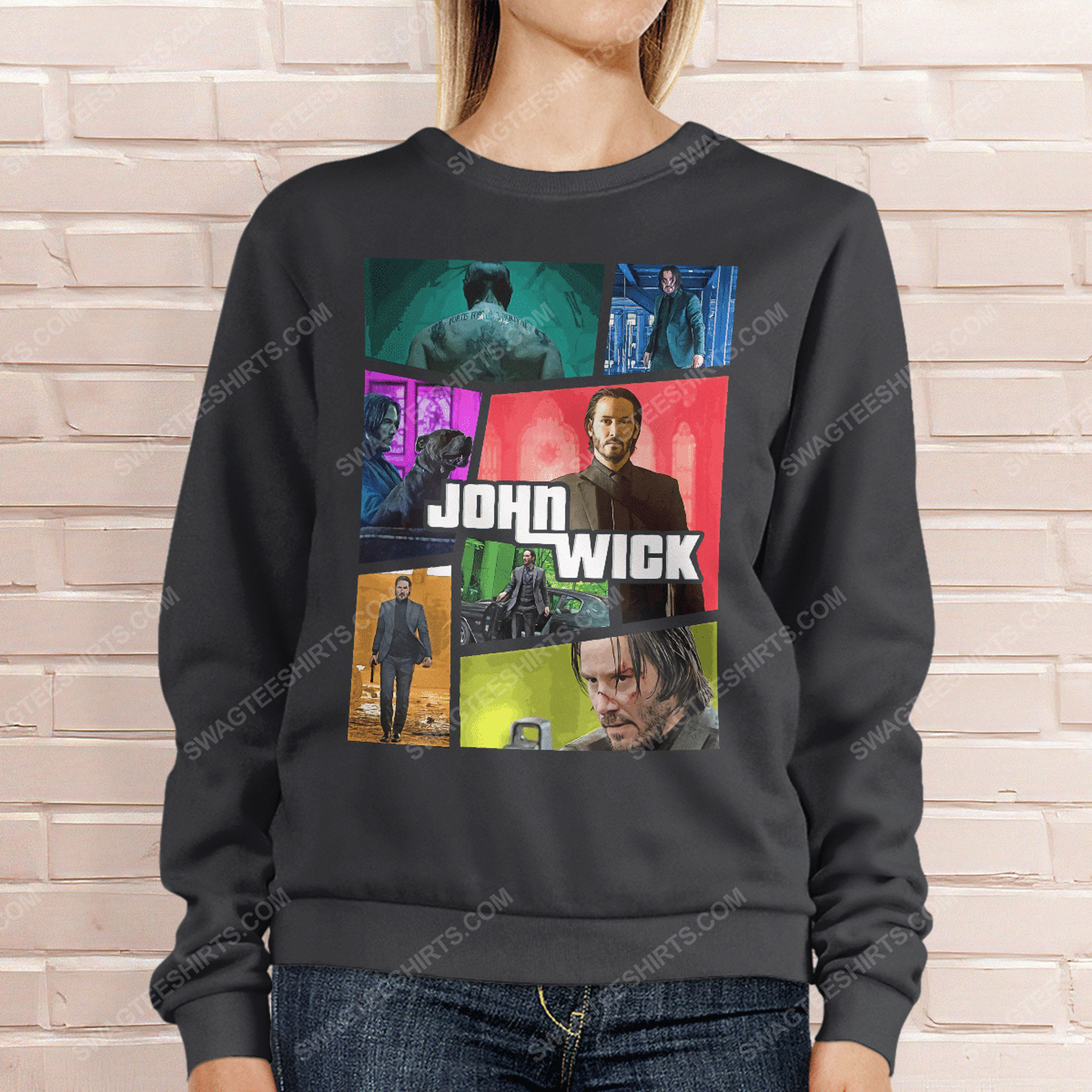 Vintage john wick and movies scenes sweatshirt 1(1)