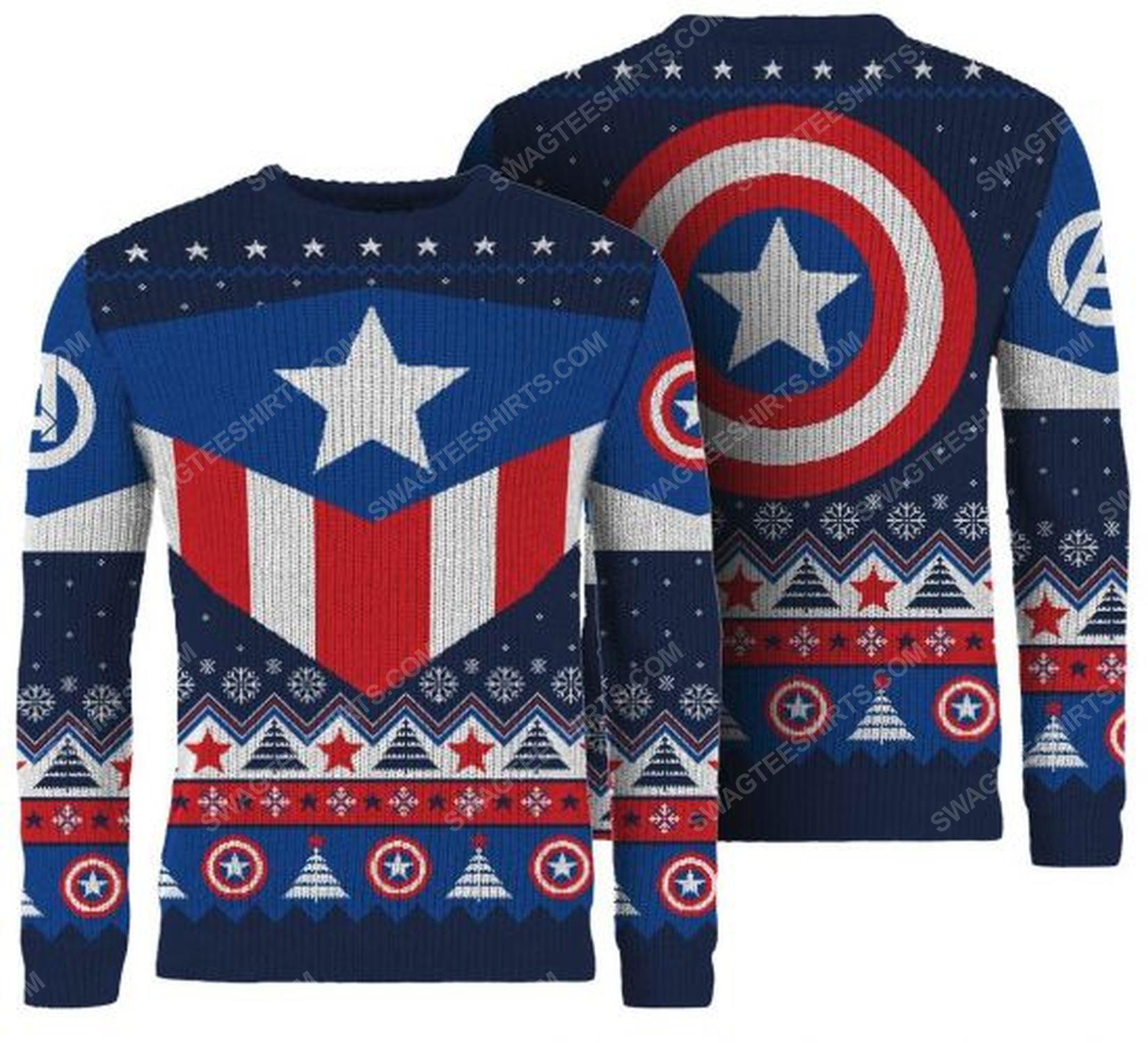Christmas holiday captain america full print ugly christmas sweater 2 - Copy (2)