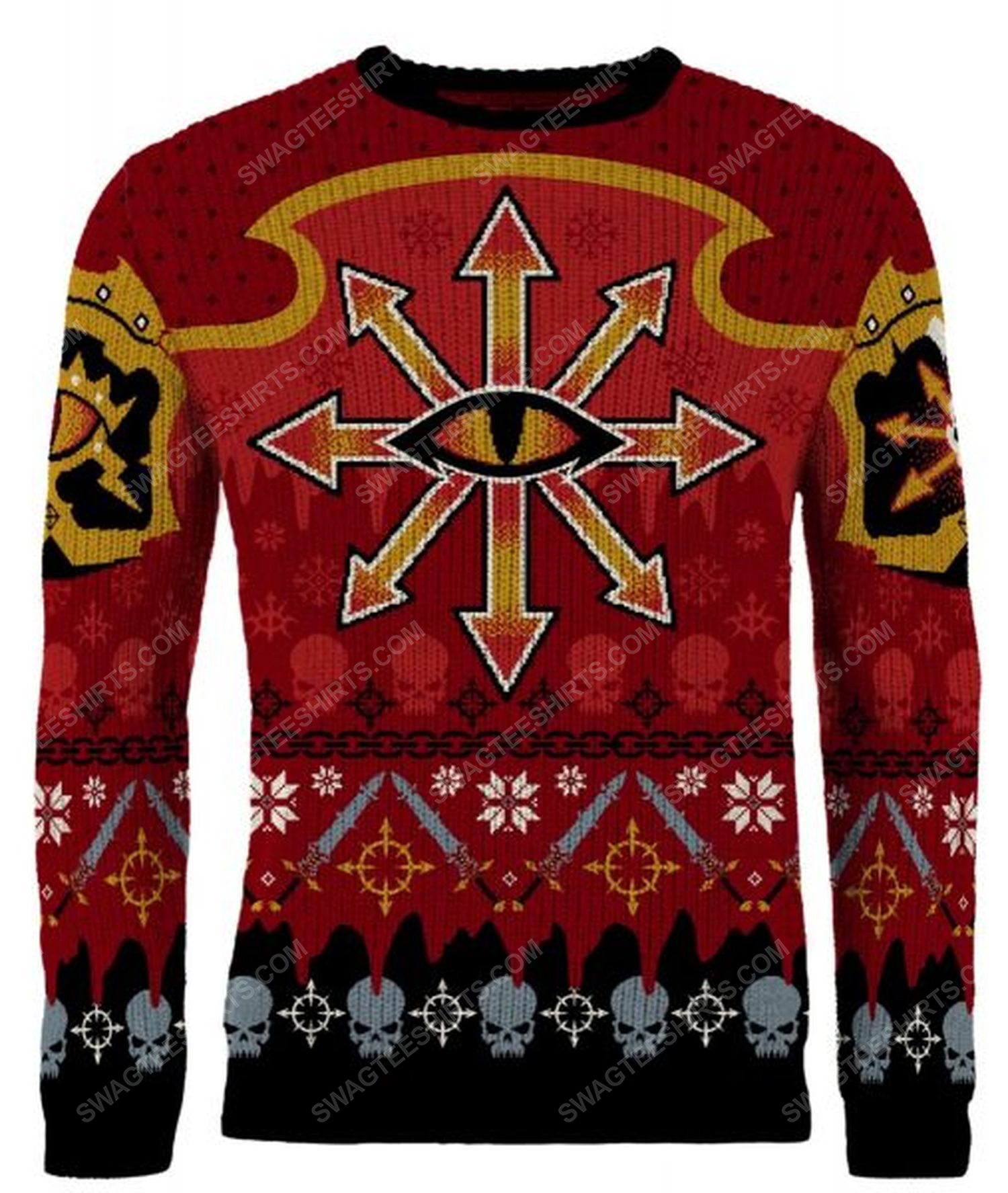 Christmas holiday chaos reigns khorne full print ugly christmas sweater 2 - Copy (2)