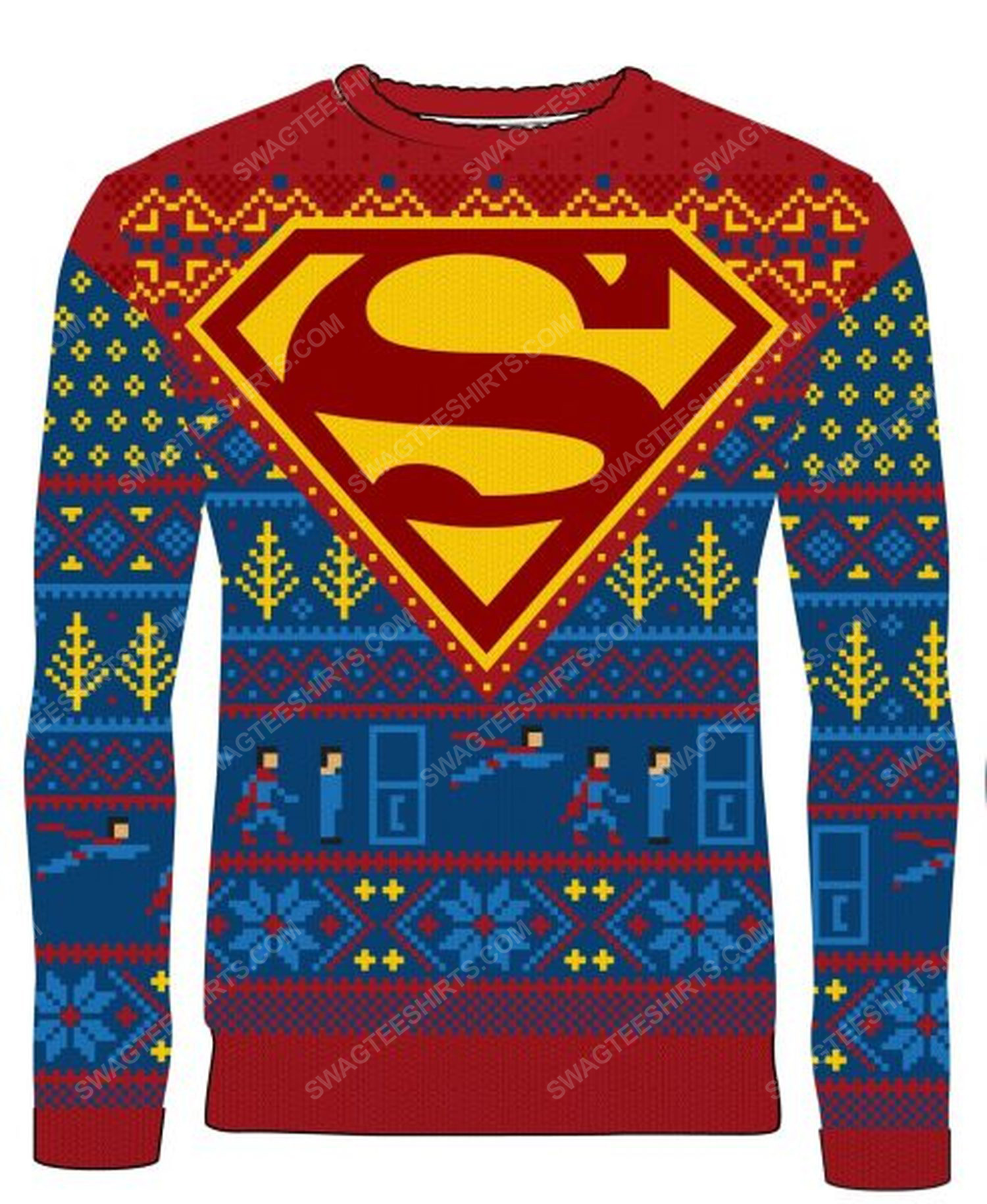 Christmas holiday dc comic superman full print ugly christmas sweater 2 - Copy (2)