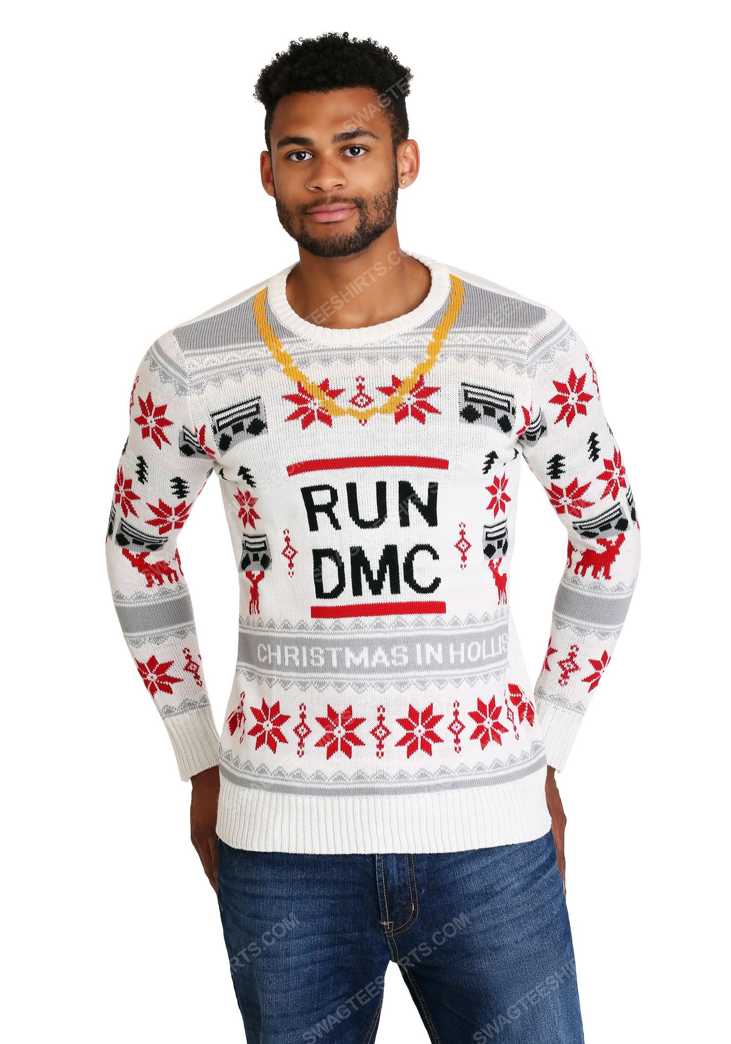 Christmas holiday the run dmc chain full print ugly christmas sweater 2 - Copy (2)