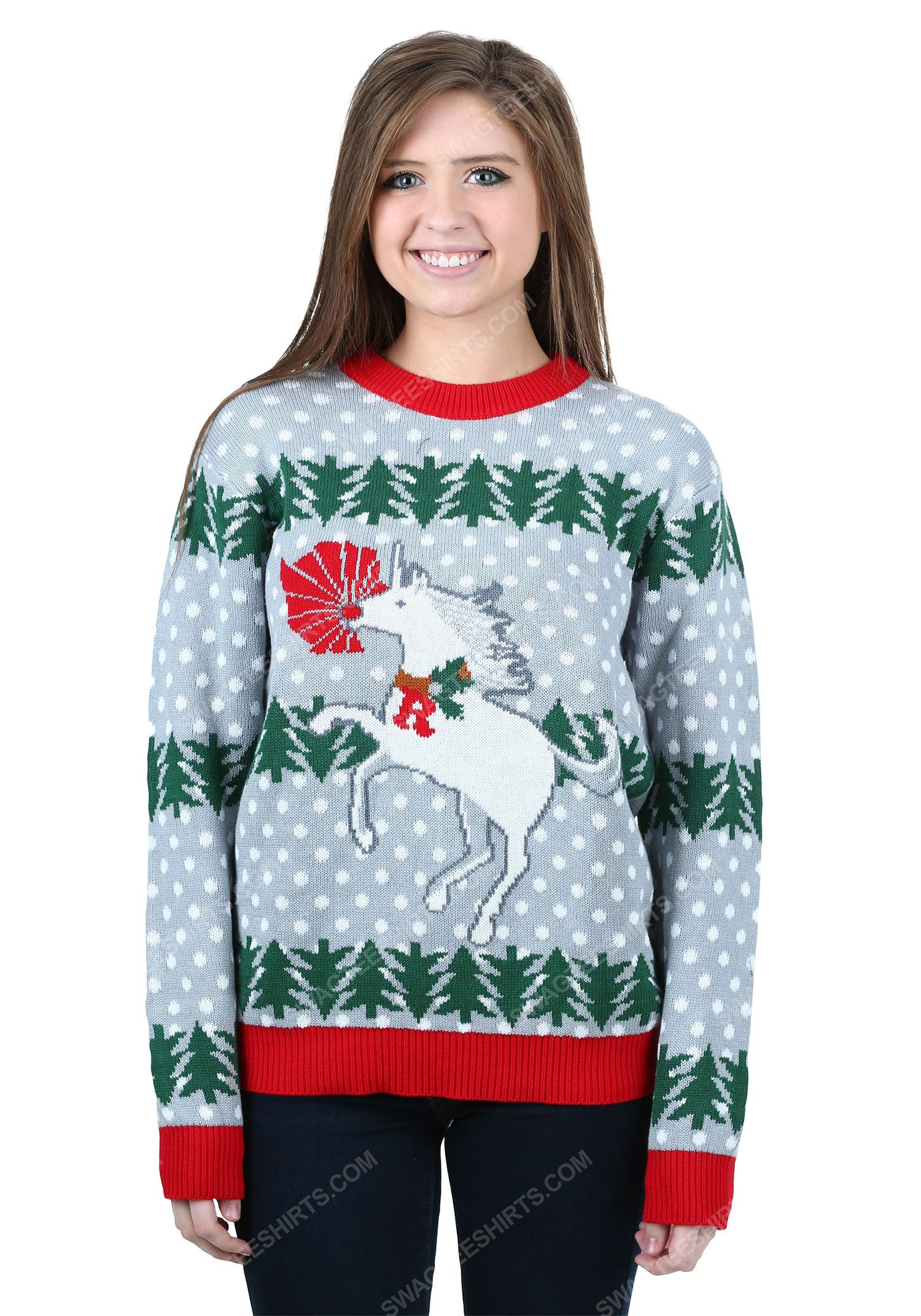 Christmas holiday unicorn rudolph full print ugly christmas sweater 2 - Copy (3)