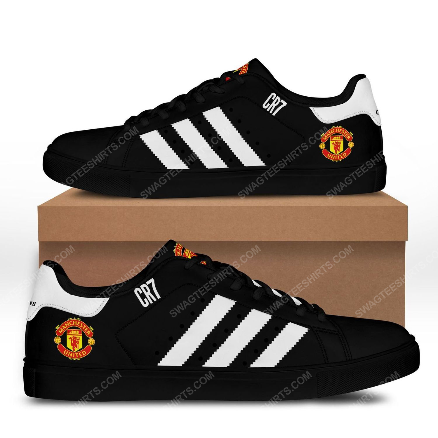Manchester united football club cr7 stan smith shoes - black 1