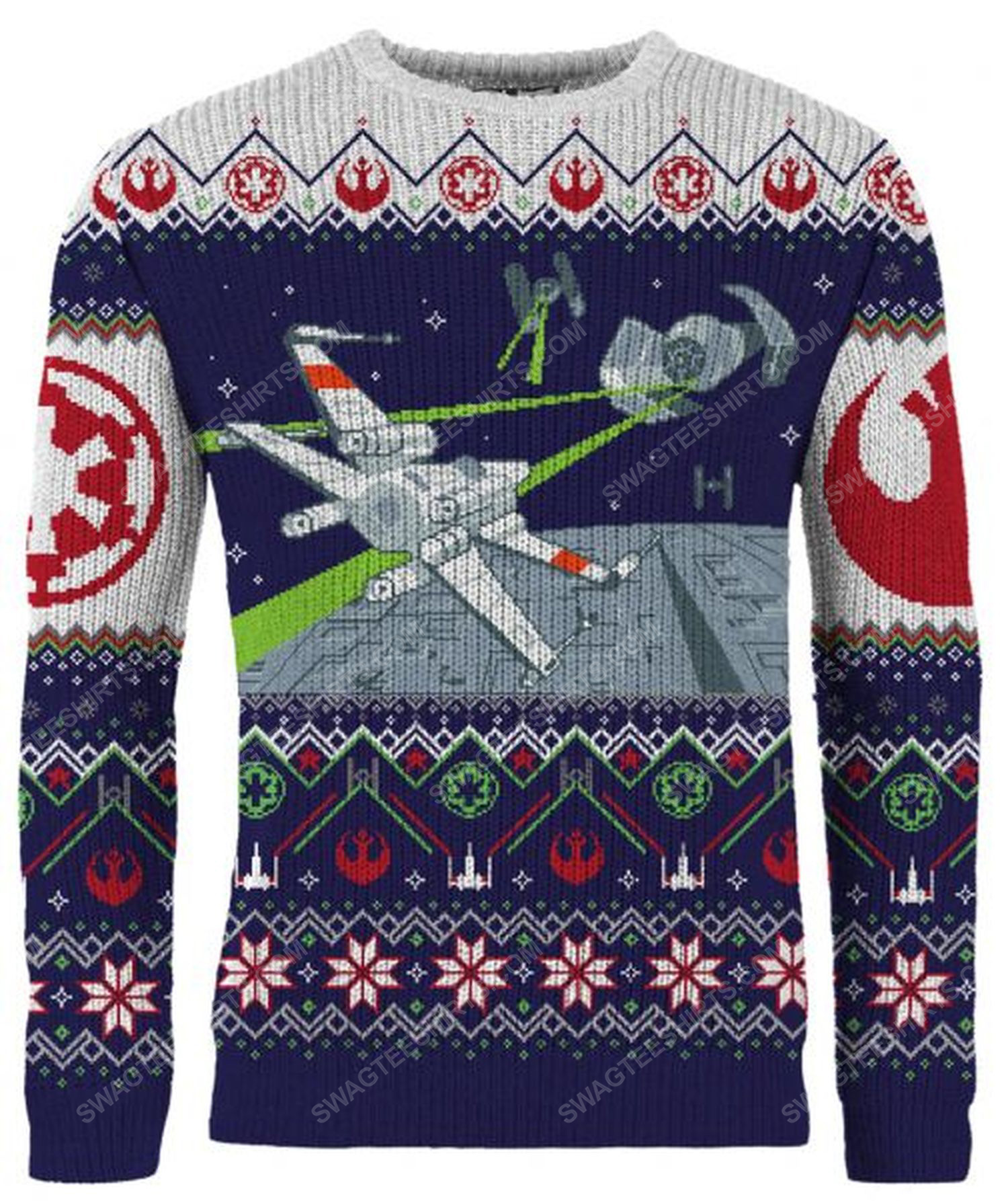 Star wars x-wing and tie fighter full print ugly christmas sweater 2 - Copy (2)