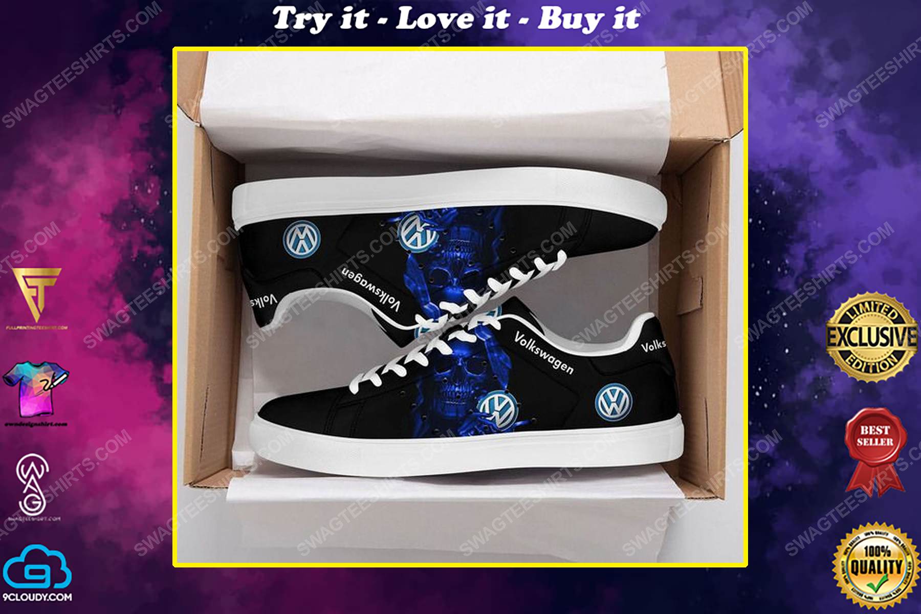 The skull with volkswagen logo stan smith shoes
