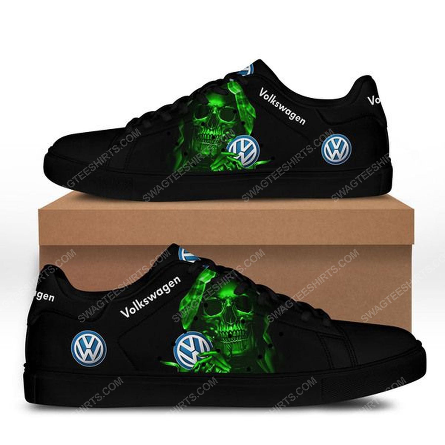 Volkswagen and skull stan smith shoes - black 1